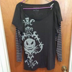 Jack Skellington Demask Layered Tshirt
